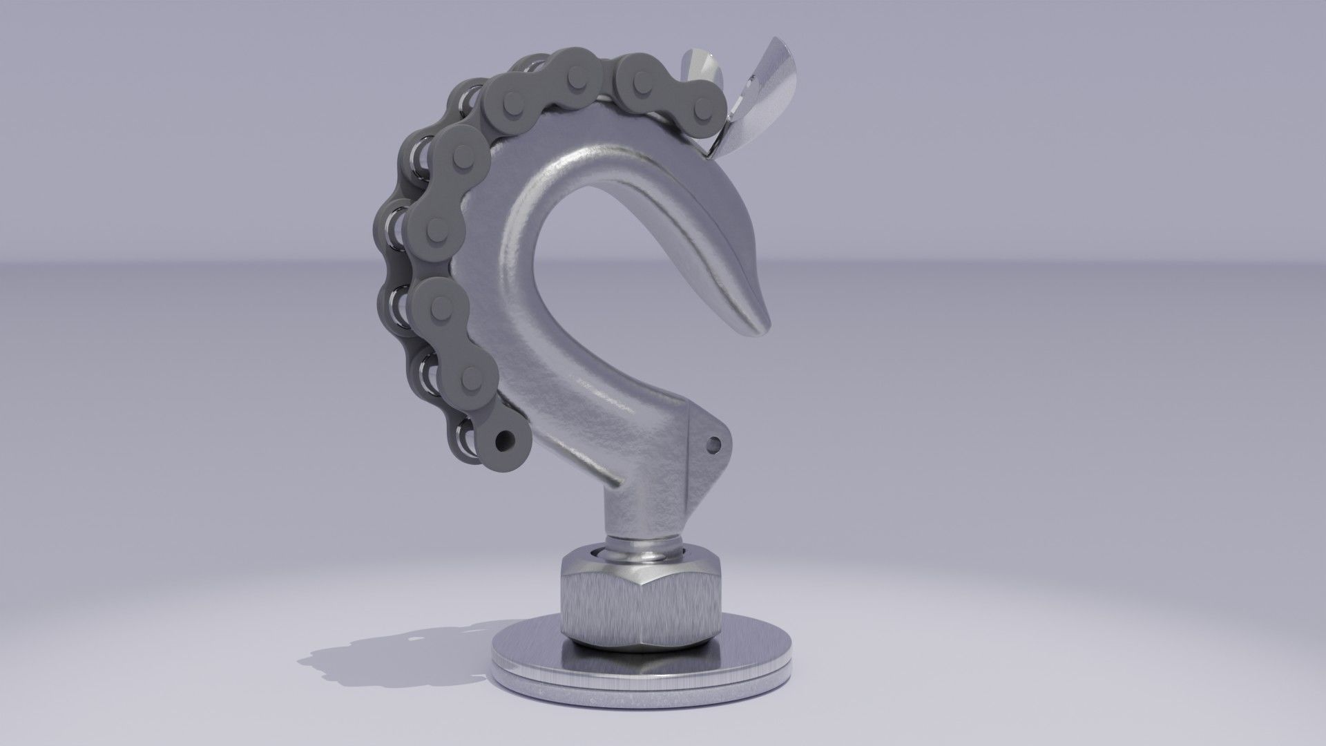 Stylized horse chess figure Low-poly 3D model_14