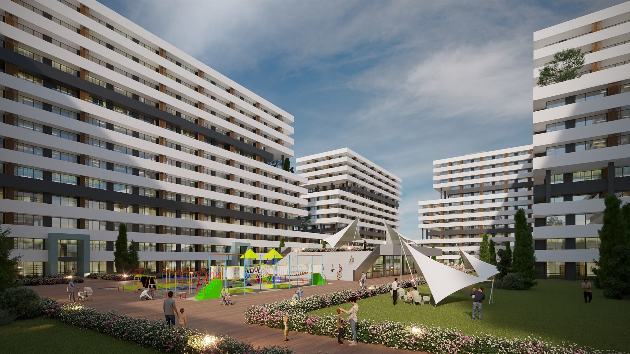 Complex Building  3D model_4