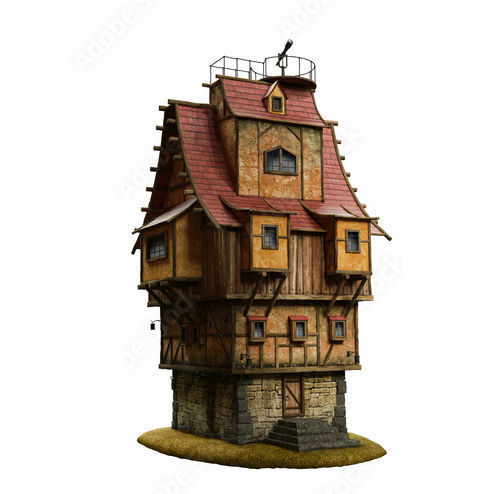 House fantasy Low-poly 3D model_8