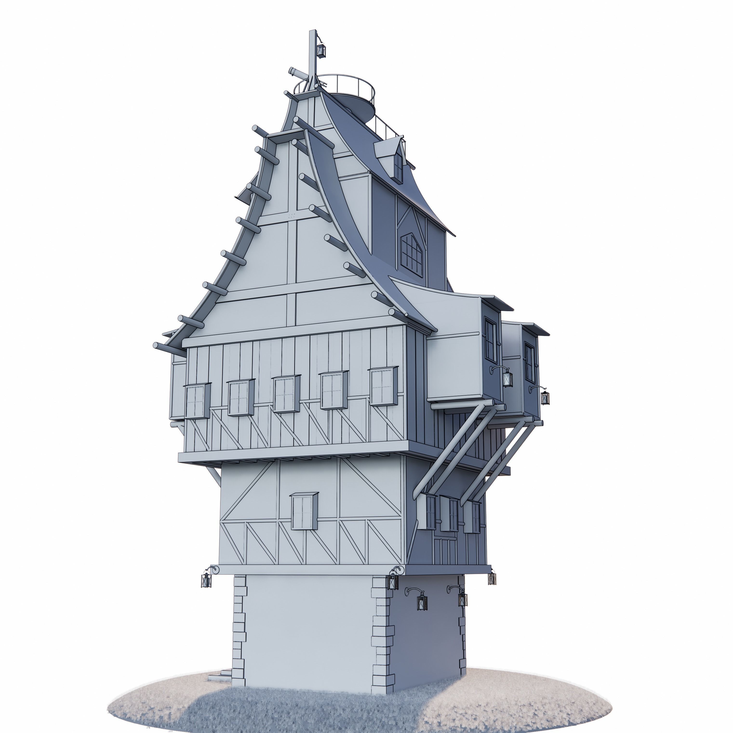 House fantasy Low-poly 3D model_7