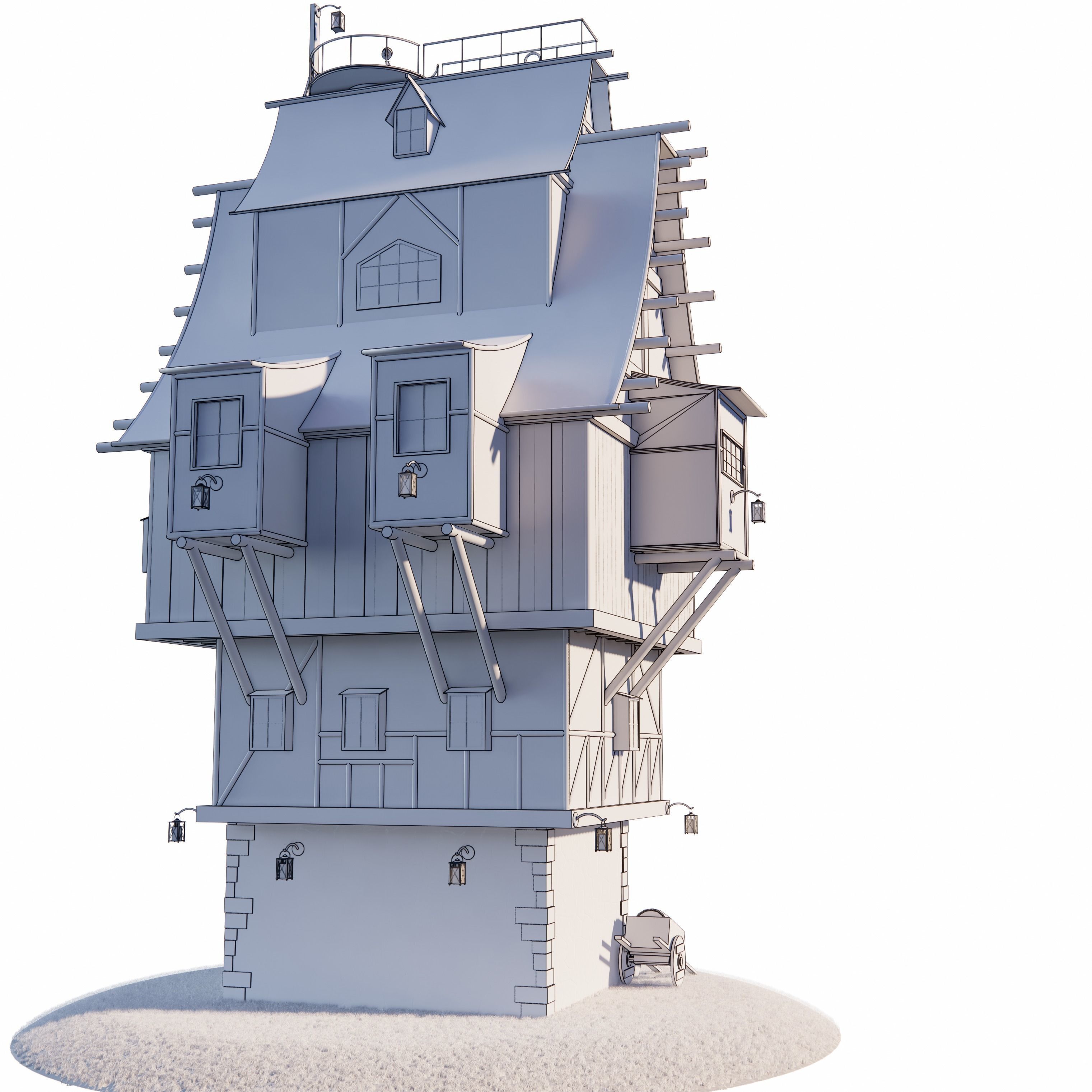 House fantasy Low-poly 3D model_6