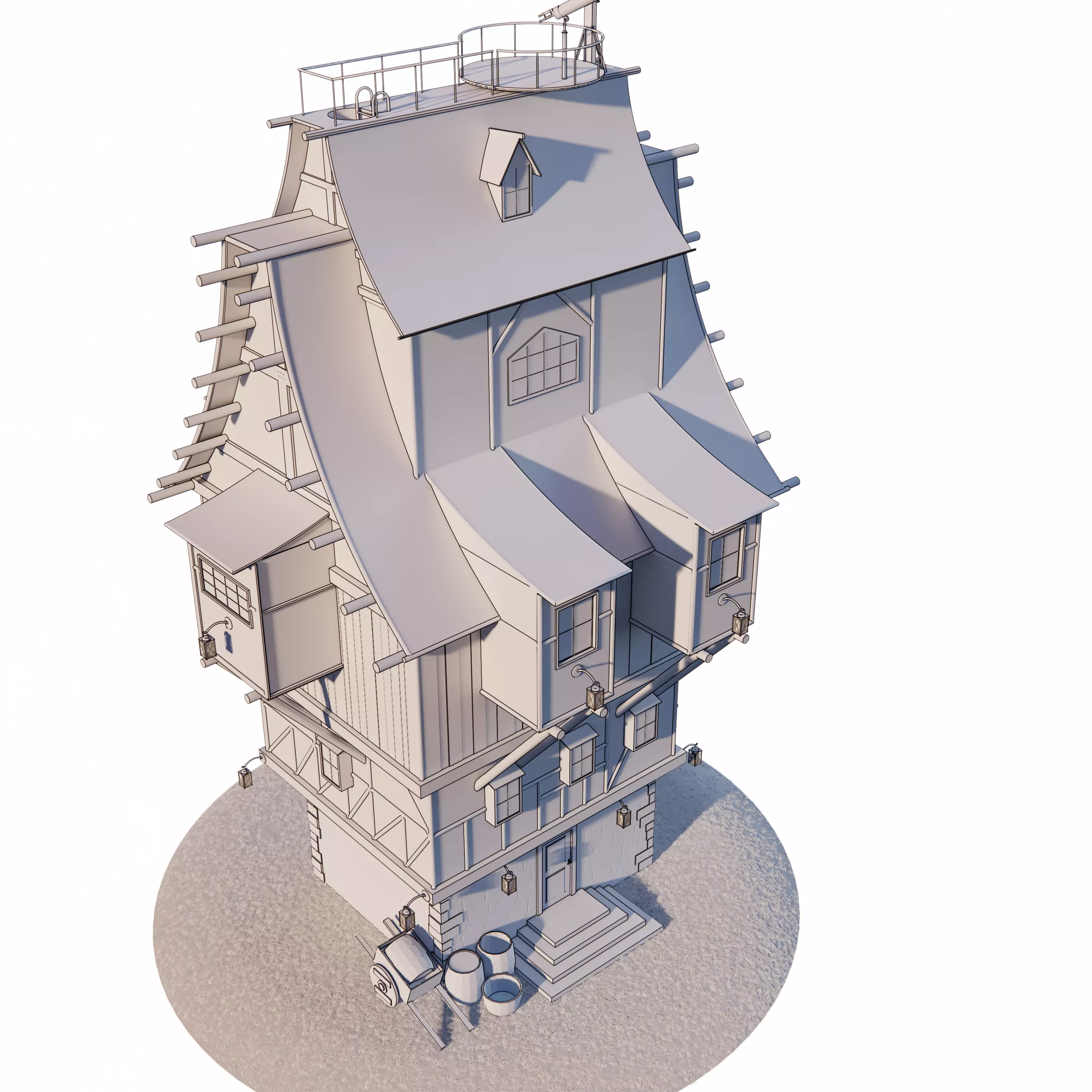 House fantasy Low-poly 3D model_0