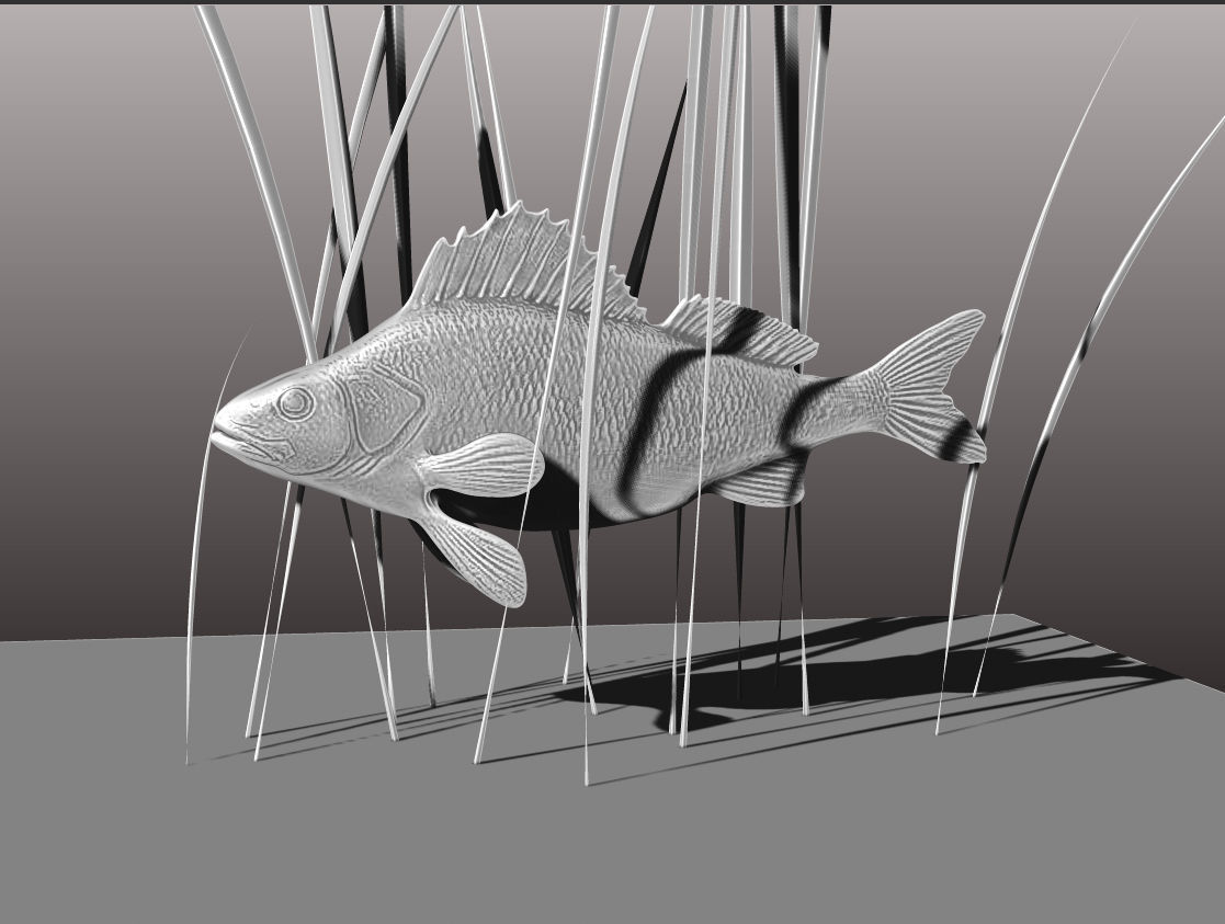 Perch  LP and HP Low-poly 3D model_7