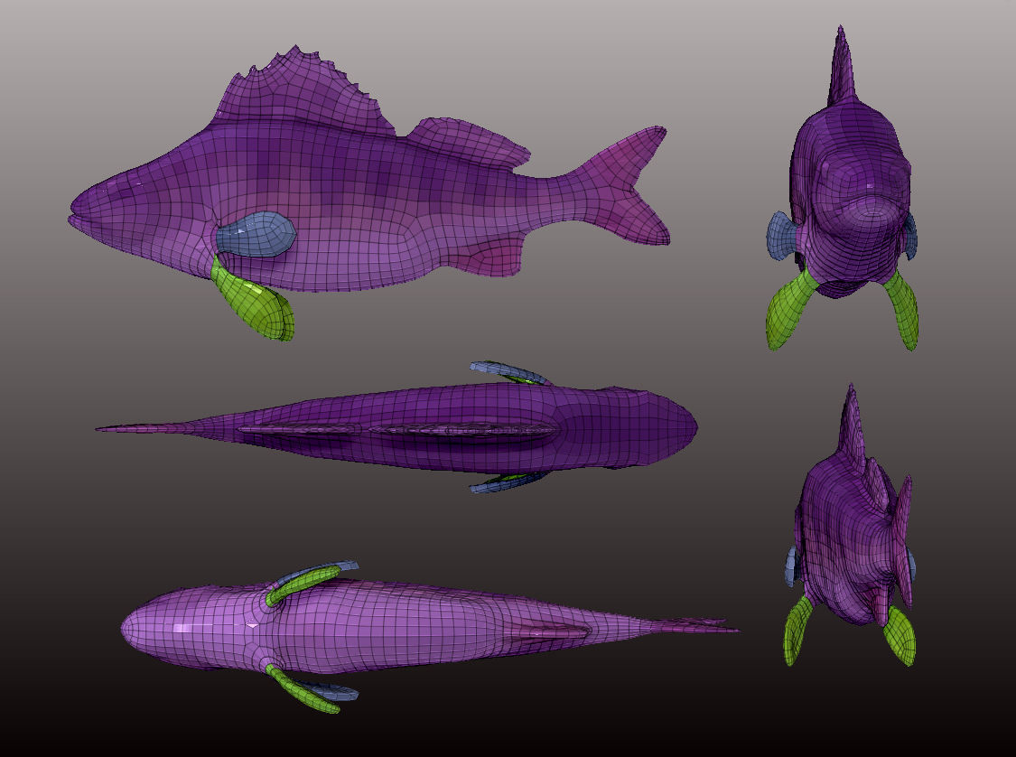 Perch  LP and HP Low-poly 3D model_17