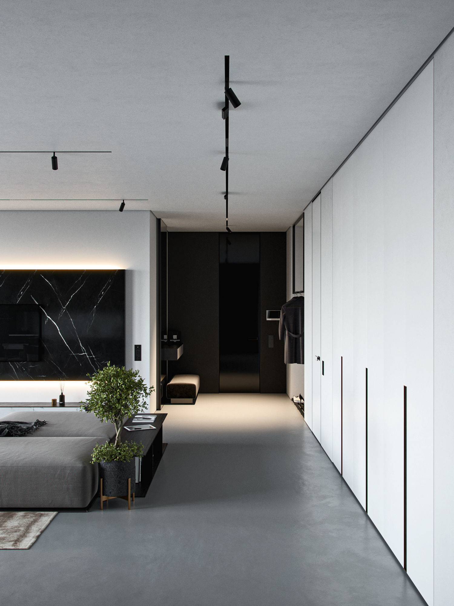 Monochrome Livingroom 3D model_5