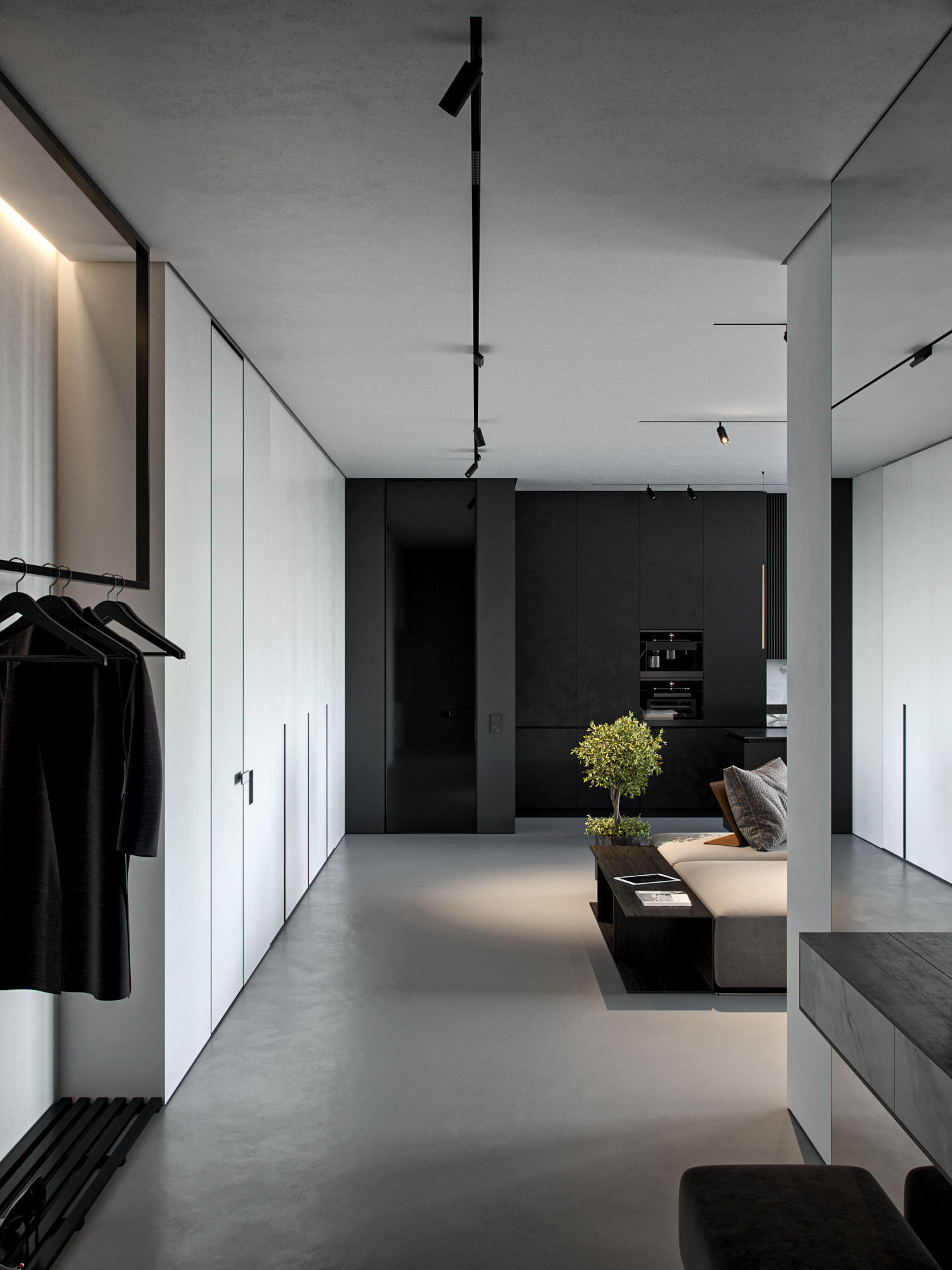 Monochrome Livingroom 3D model_4