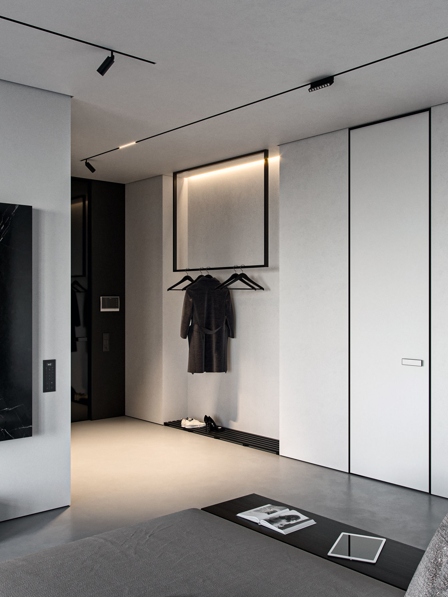 Monochrome Livingroom 3D model_9