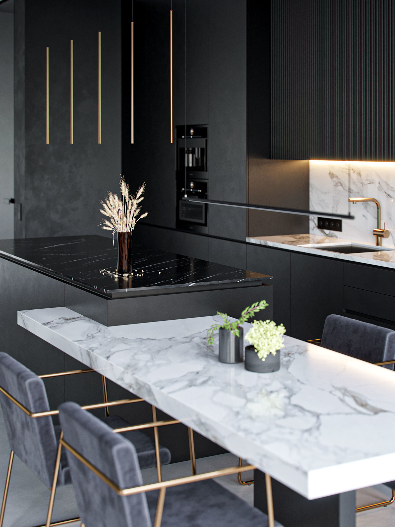 Monochrome Livingroom 3D model_8