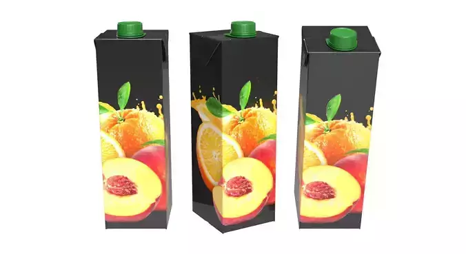 Juice 1000ml cardboard box packaging with cap