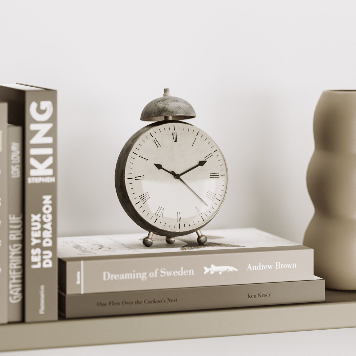 Decorative Set seashell vase 3D model_3