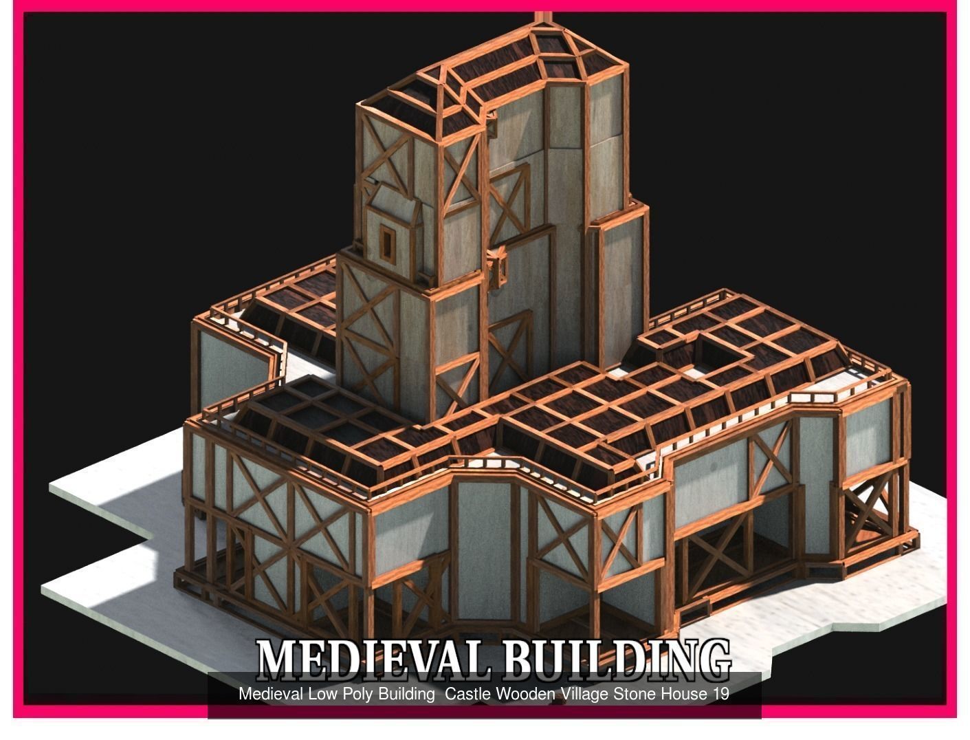 50 Medieval Building Castle Town House Pack Bundle Kitbash 3D Model Collection_30
