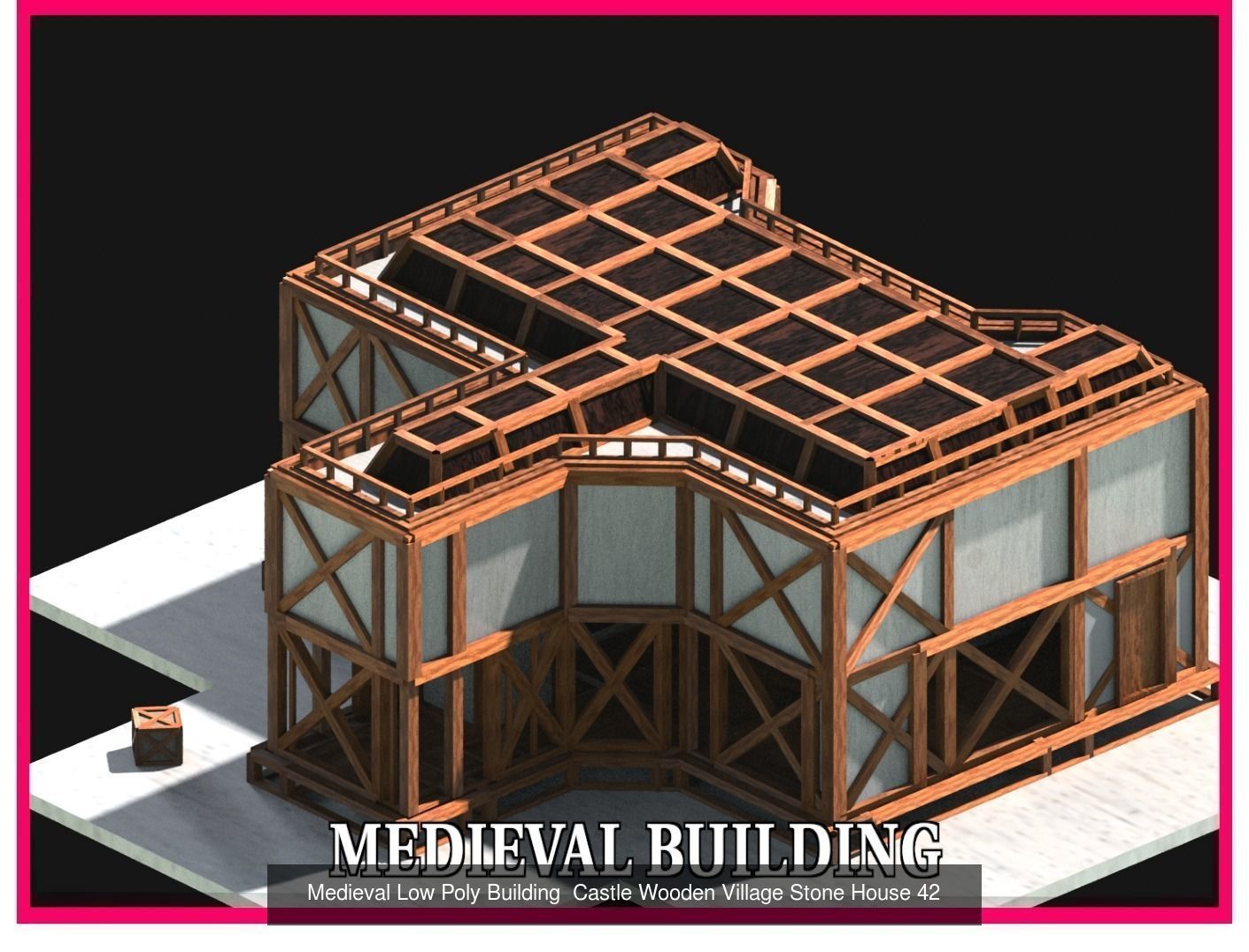 50 Medieval Building Castle Town House Pack Bundle Kitbash 3D Model Collection_49