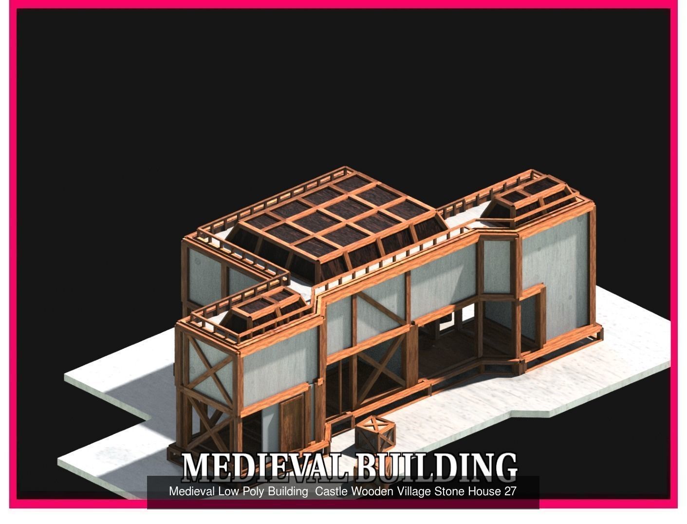 50 Medieval Building Castle Town House Pack Bundle Kitbash 3D Model Collection_50