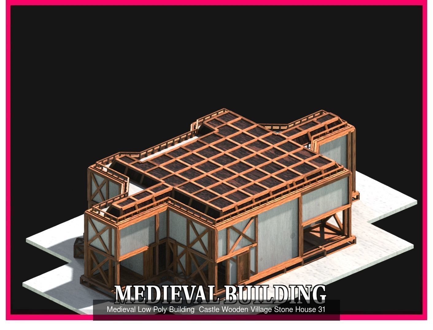 50 Medieval Building Castle Town House Pack Bundle Kitbash 3D Model Collection_40