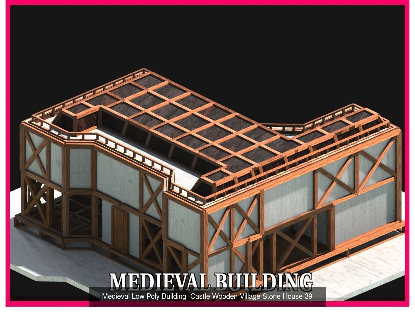 50 Medieval Building Castle Town House Pack Bundle Kitbash 3D Model Collection_43