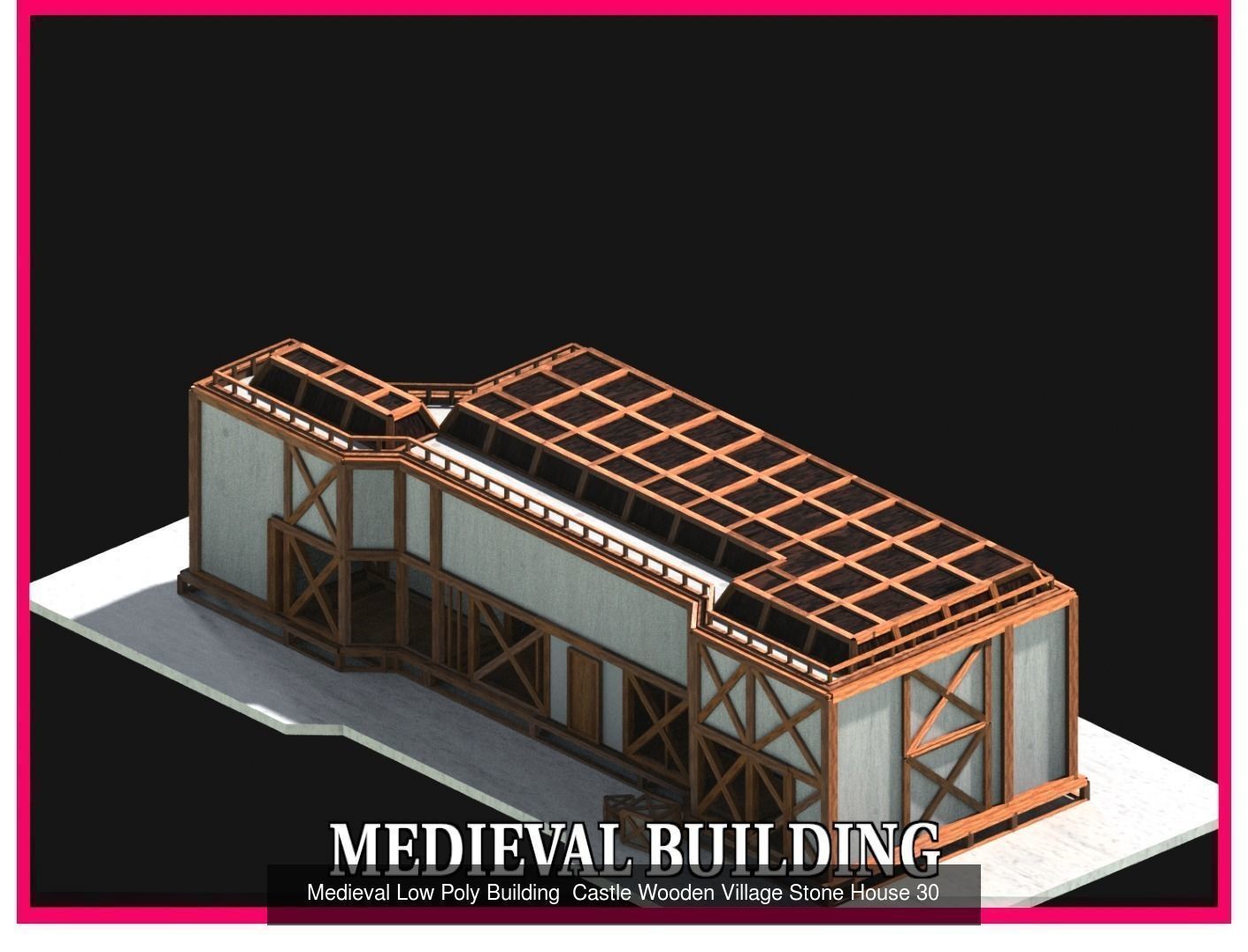 50 Medieval Building Castle Town House Pack Bundle Kitbash 3D Model Collection_47