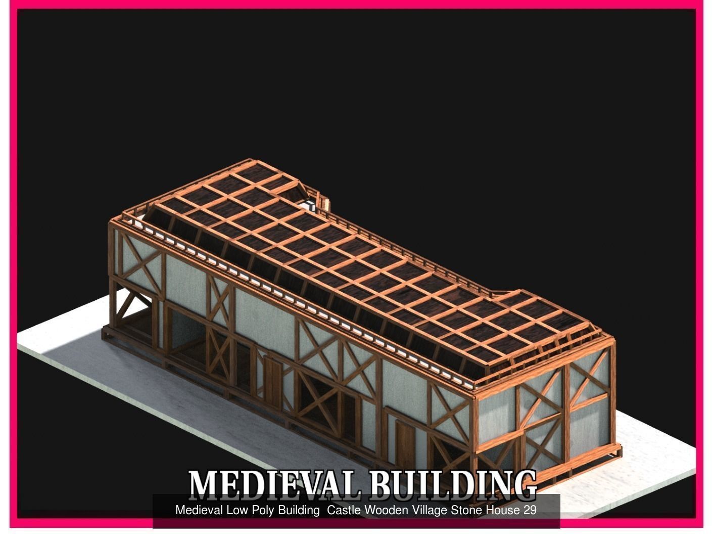 50 Medieval Building Castle Town House Pack Bundle Kitbash 3D Model Collection_41