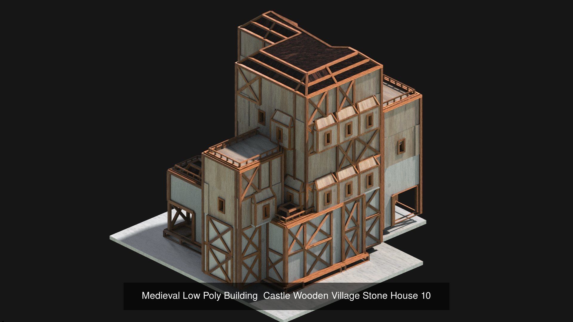 50 Medieval Building Castle Town House Pack Bundle Kitbash 3D Model Collection_53