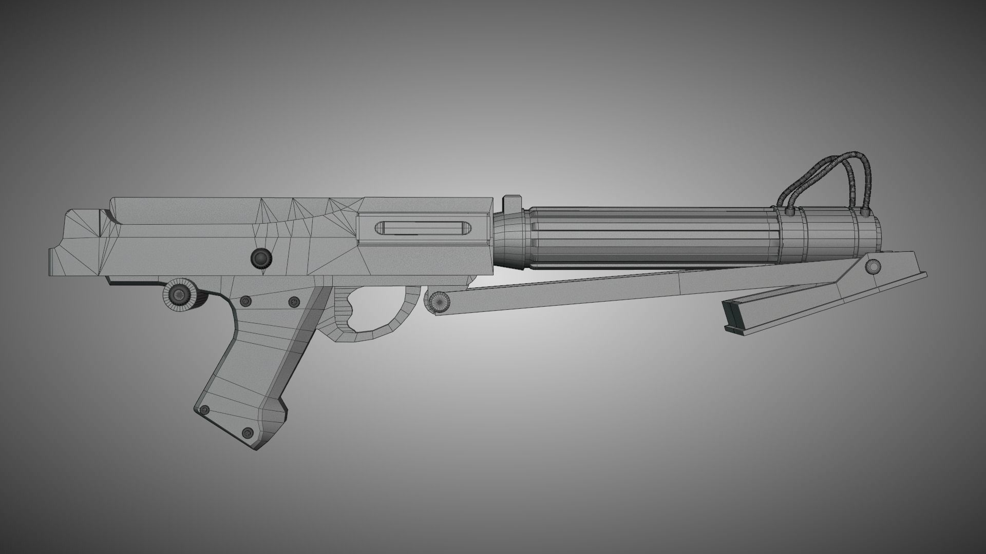 Star Wars DC 15 game ready weapon Low-poly 3D model_5