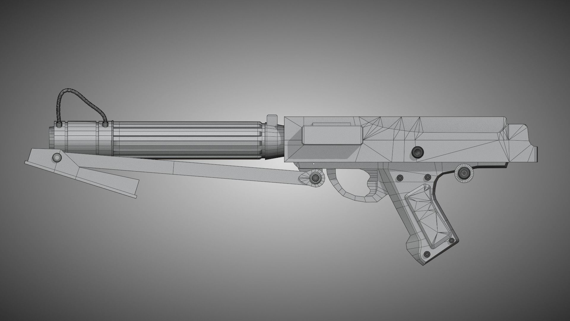 Star Wars DC 15 game ready weapon Low-poly 3D model_4