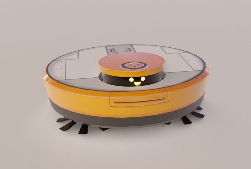 Low-poly robots toy robot wearing helmet Low-poly 3D model_2