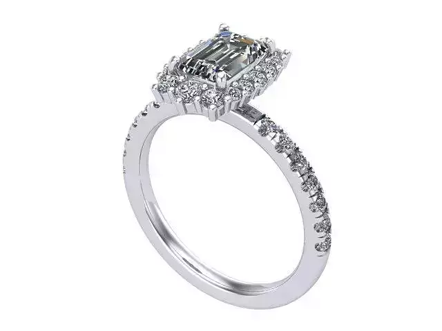 Emerald Cushion Diamond Ring