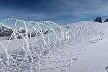 barbedwire barbed wire fence in snow