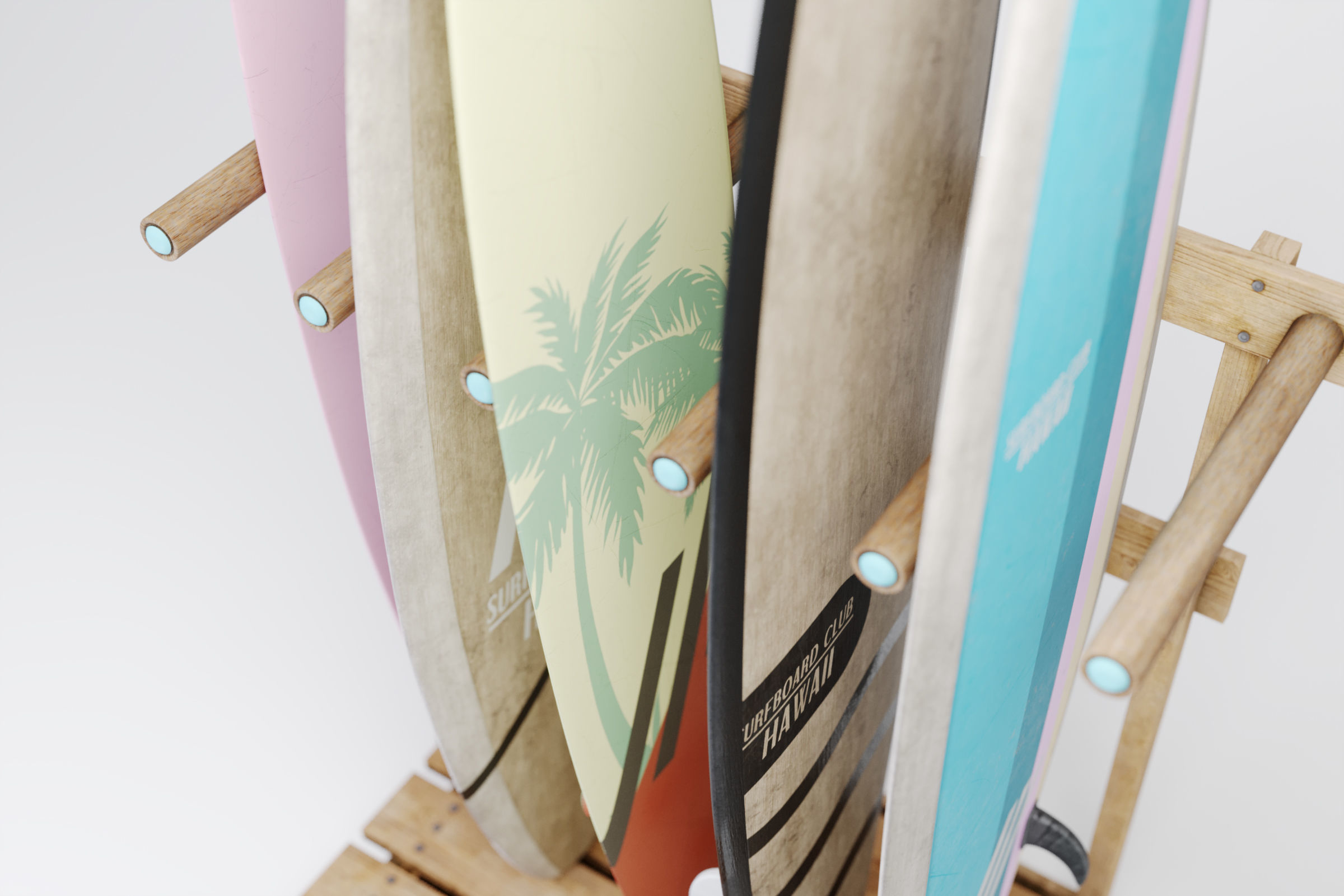 Surfboard Rack 3D model_2