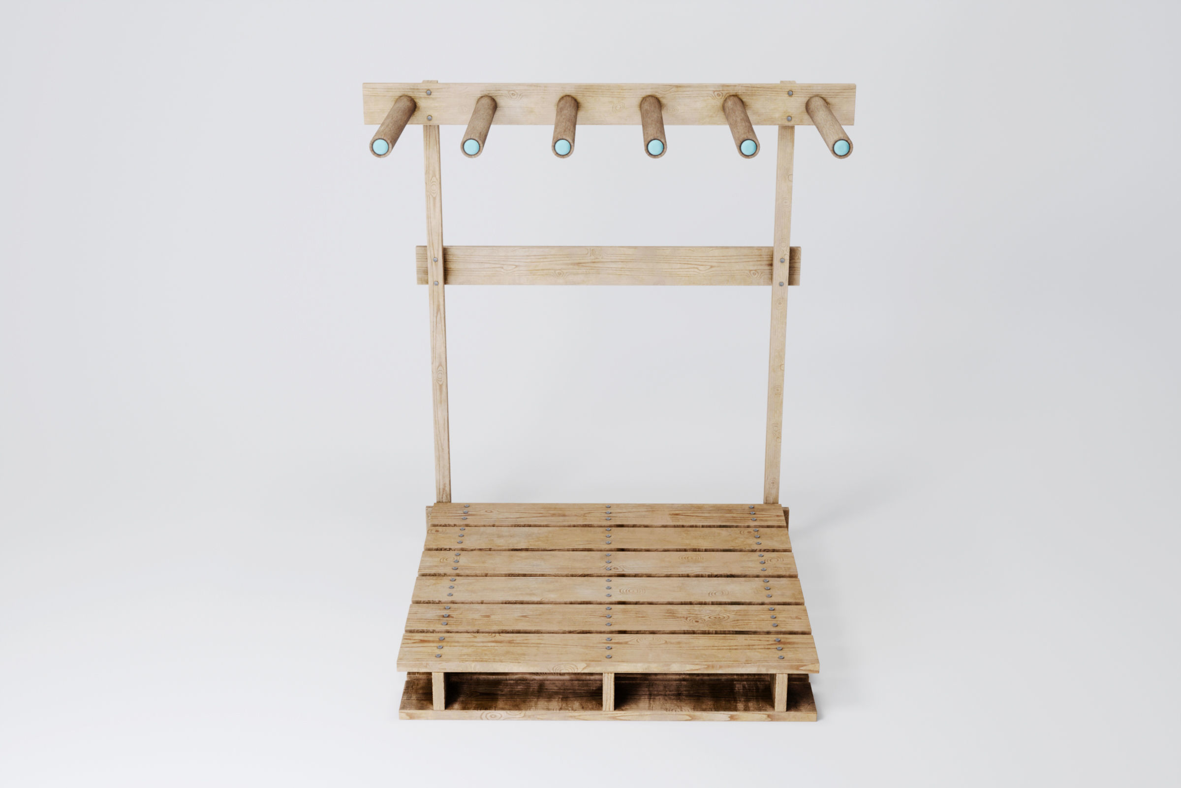 Surfboard Rack 3D model_7