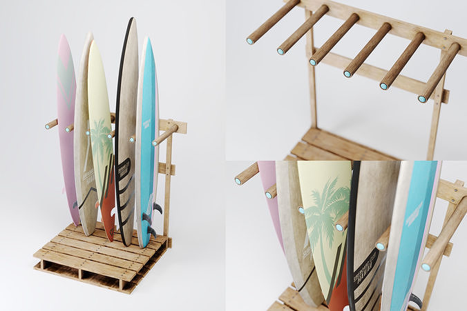 Surfboard Rack 3D model