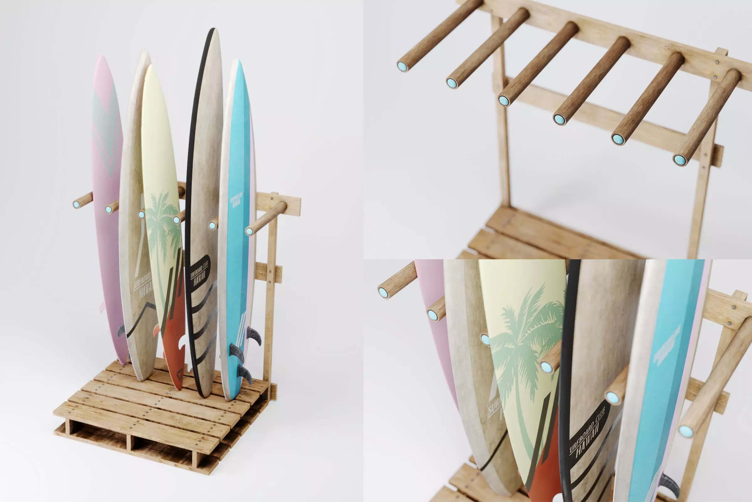 Surfboard Rack 3D model_0