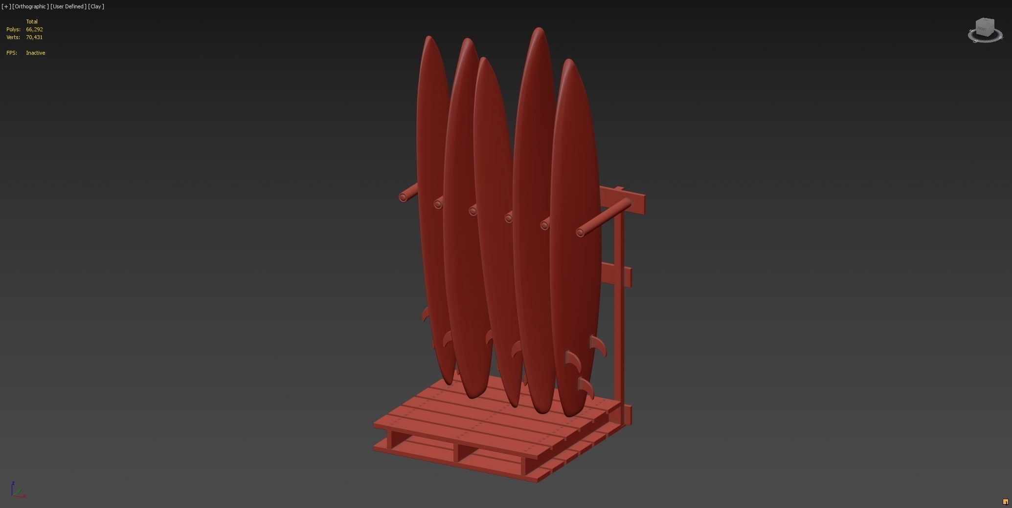 Surfboard Rack 3D model_9