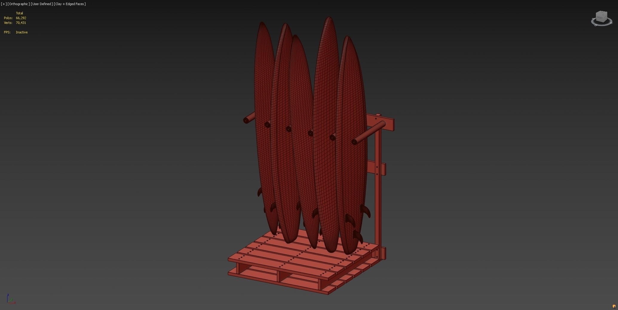 Surfboard Rack 3D model_10