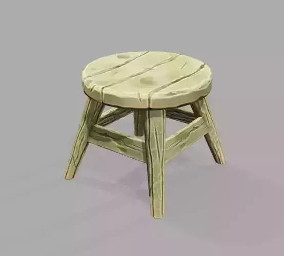 Stylized Wood Stool