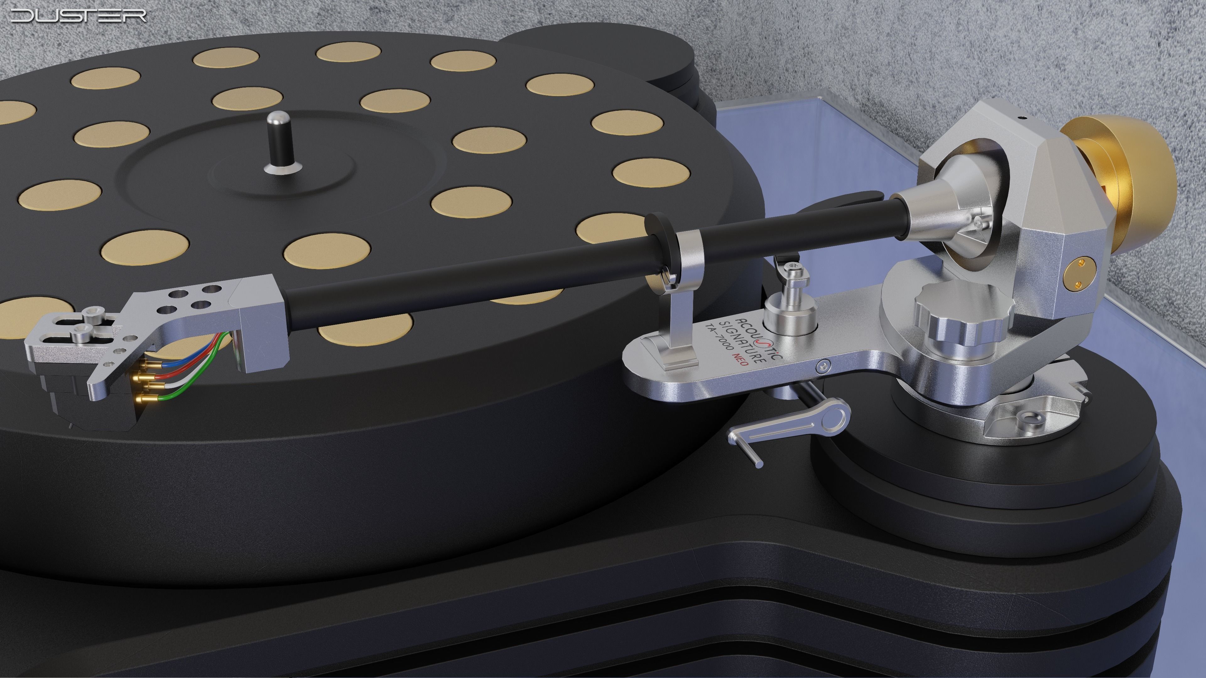 A turntable - gramophone - vinyl record player 3D model_3