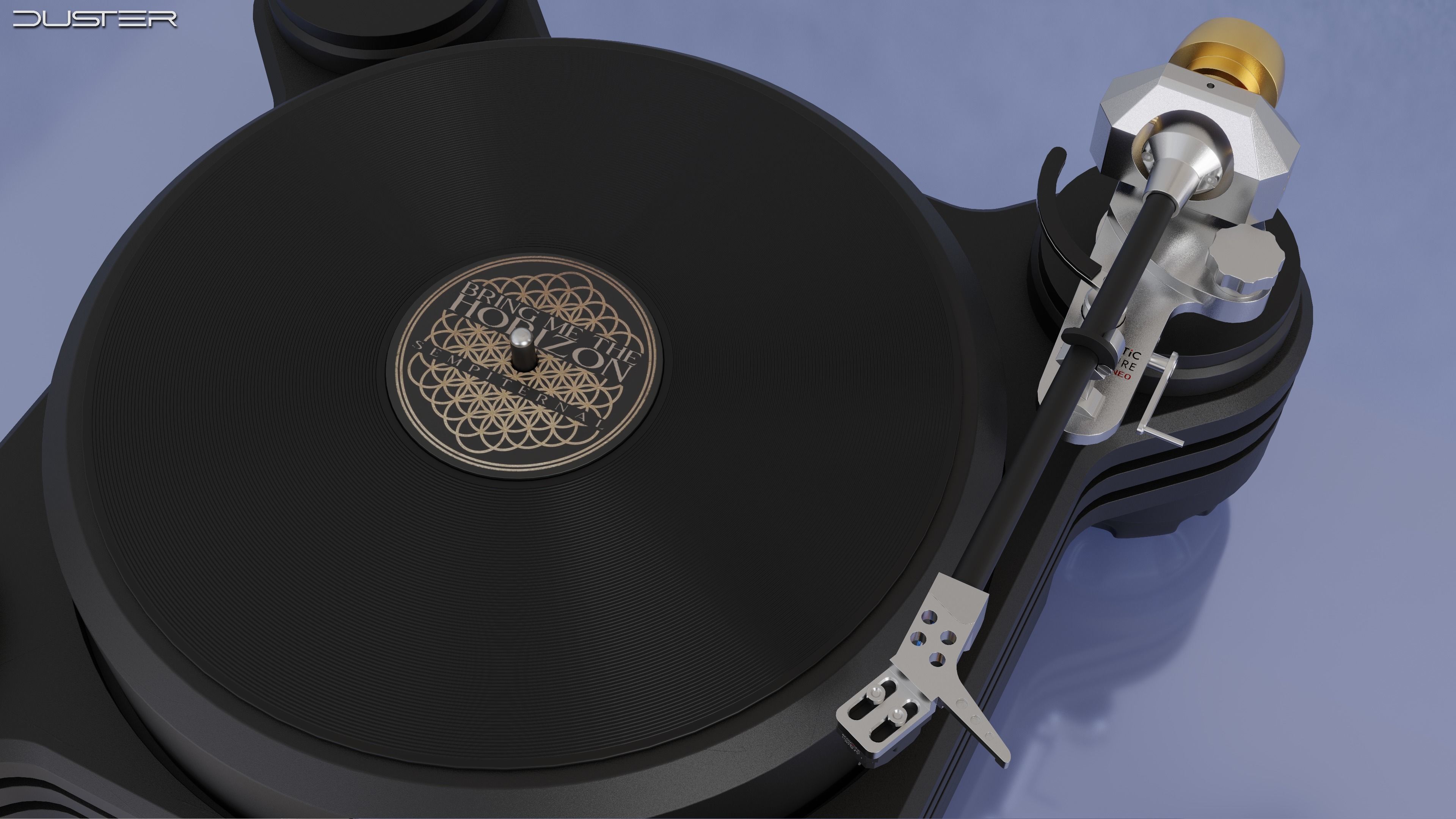 A turntable - gramophone - vinyl record player 3D model_4