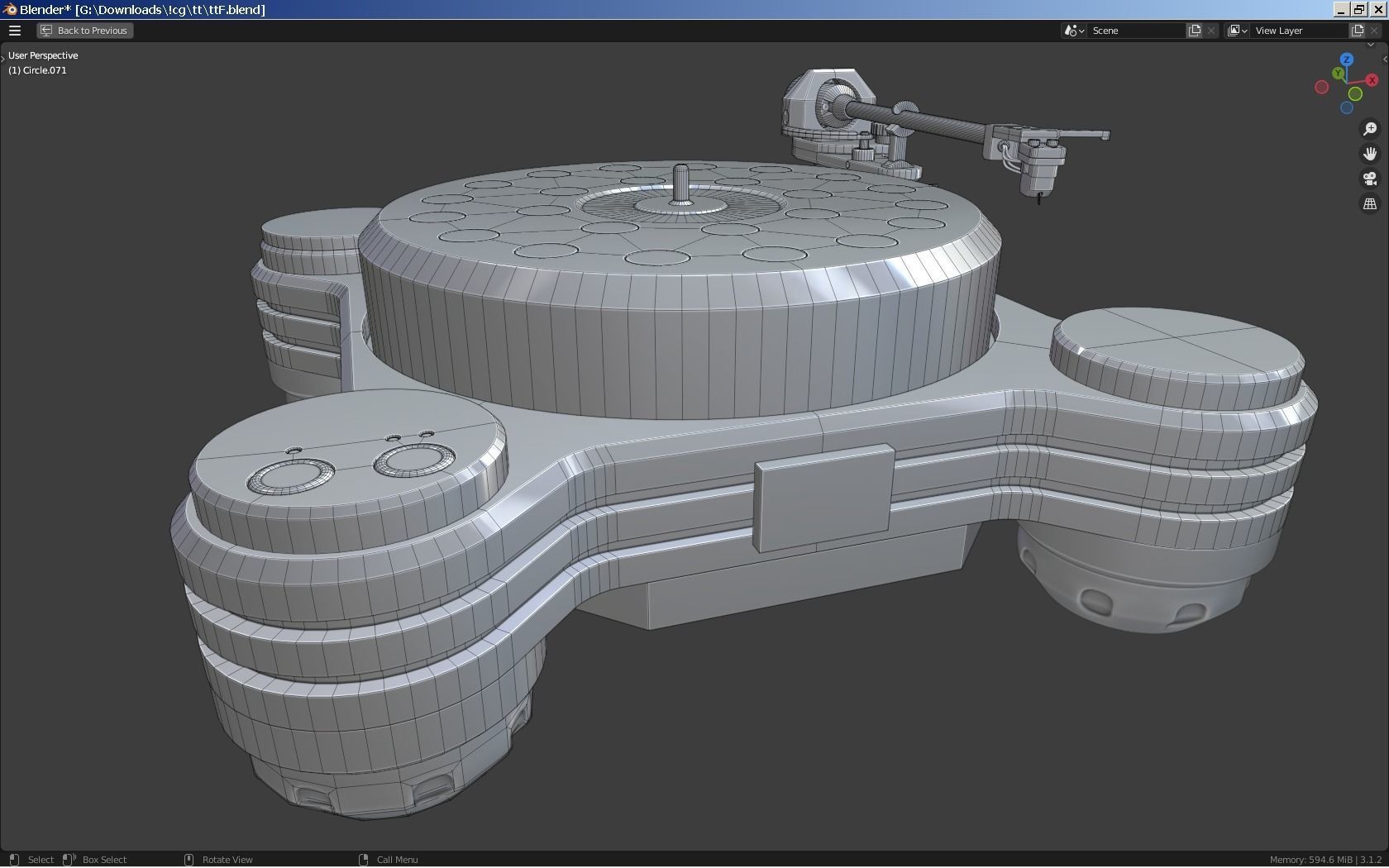 A turntable - gramophone - vinyl record player 3D model_10