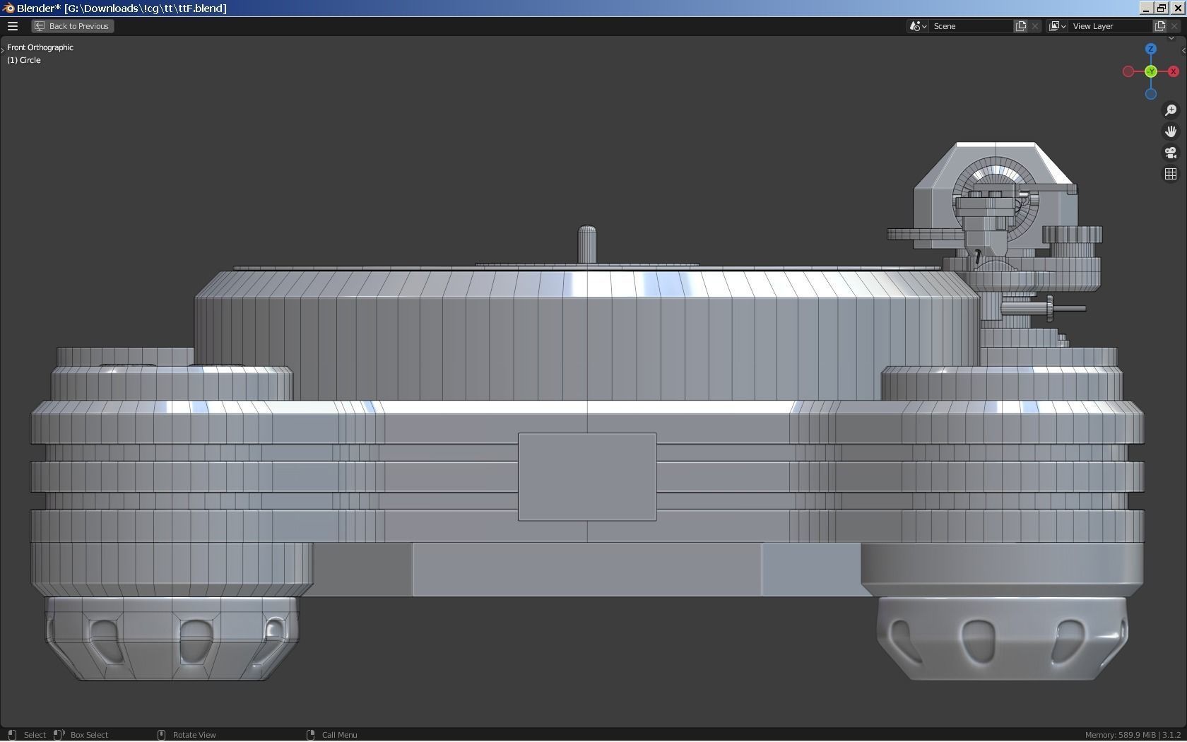 A turntable - gramophone - vinyl record player 3D model_7