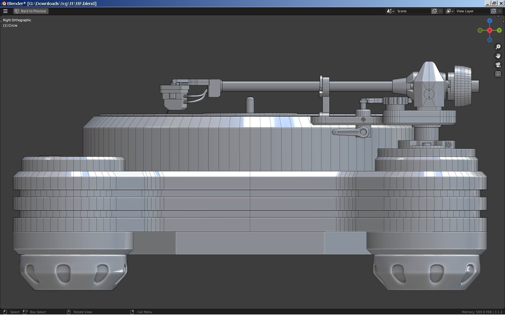 A turntable - gramophone - vinyl record player 3D model_8