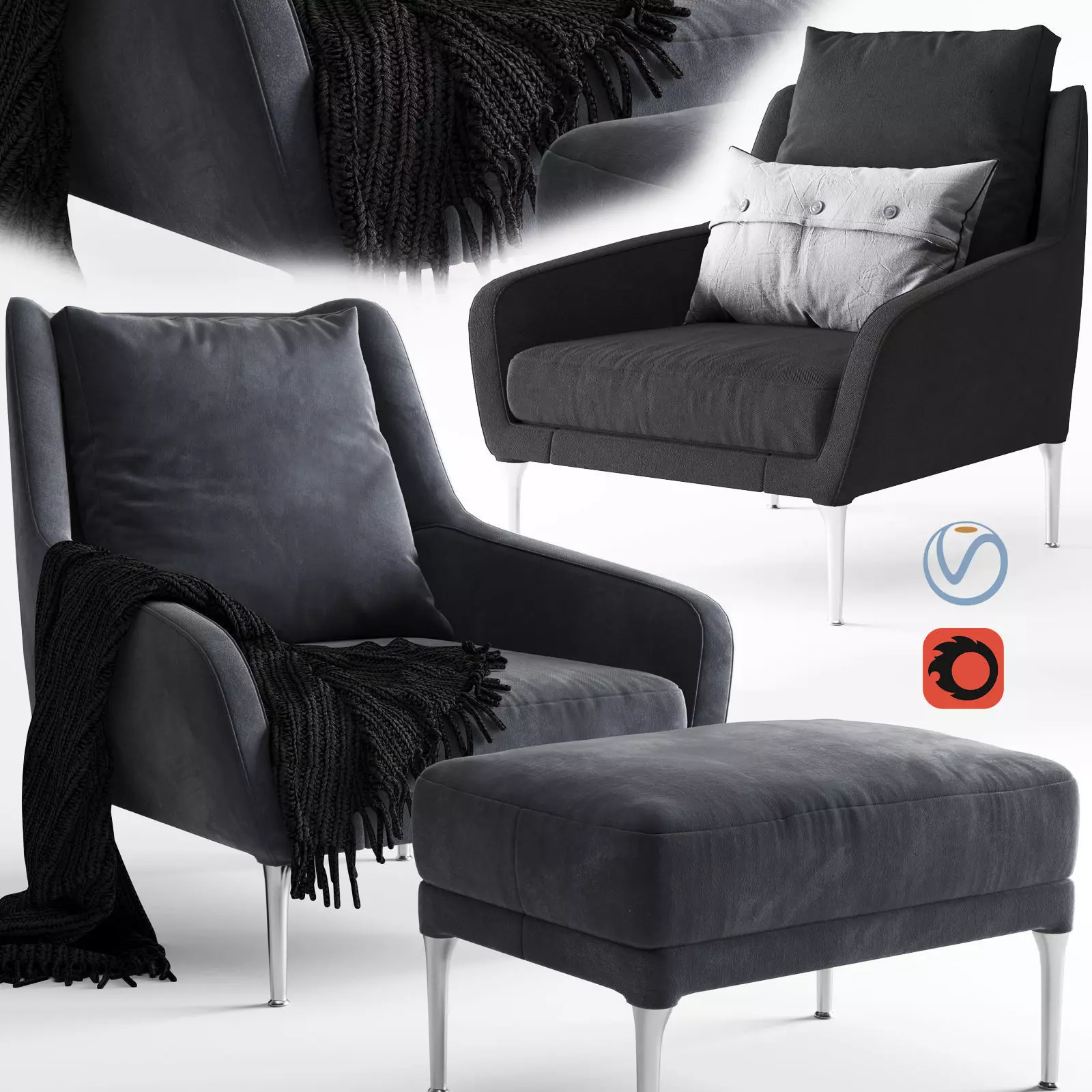 Edouard Armchair 3D model