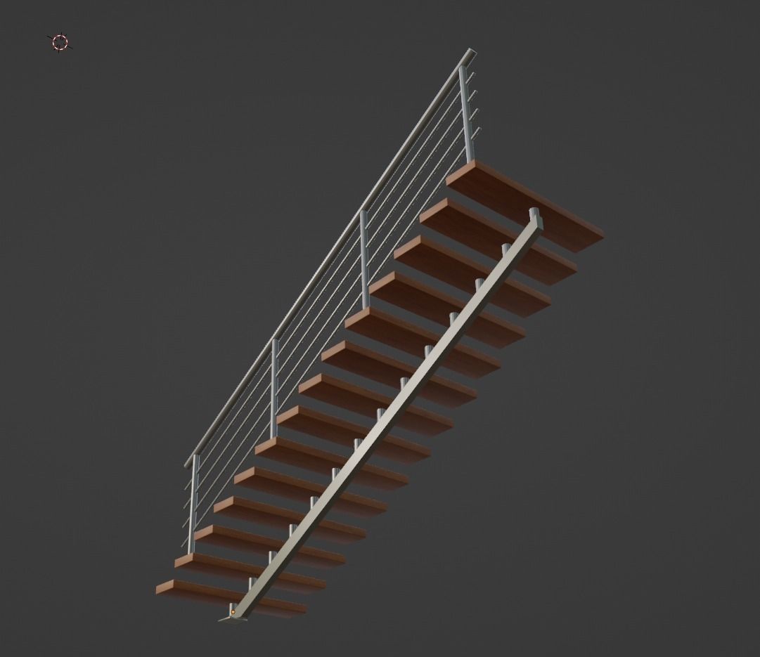 Staircase FBX stairs Free low-poly 3D model_1