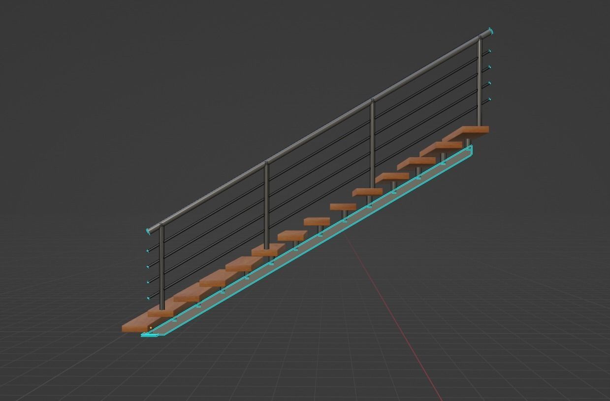 Staircase FBX stairs Free low-poly 3D model_2