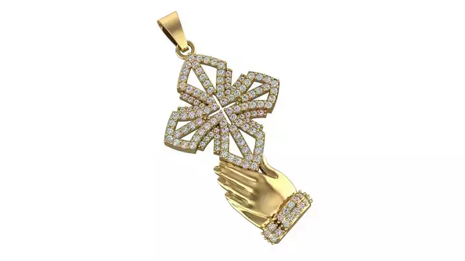 cross with jesus hand