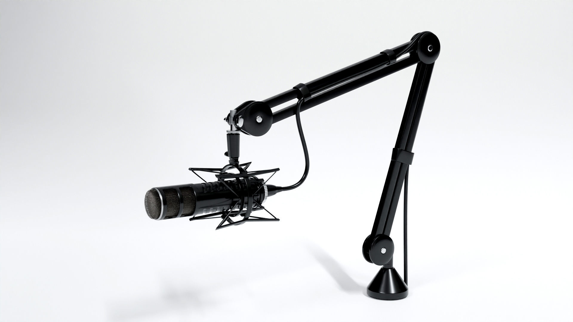 RODE Procaster Microphone with PSA1 Studio Boom Arm 3D model_1
