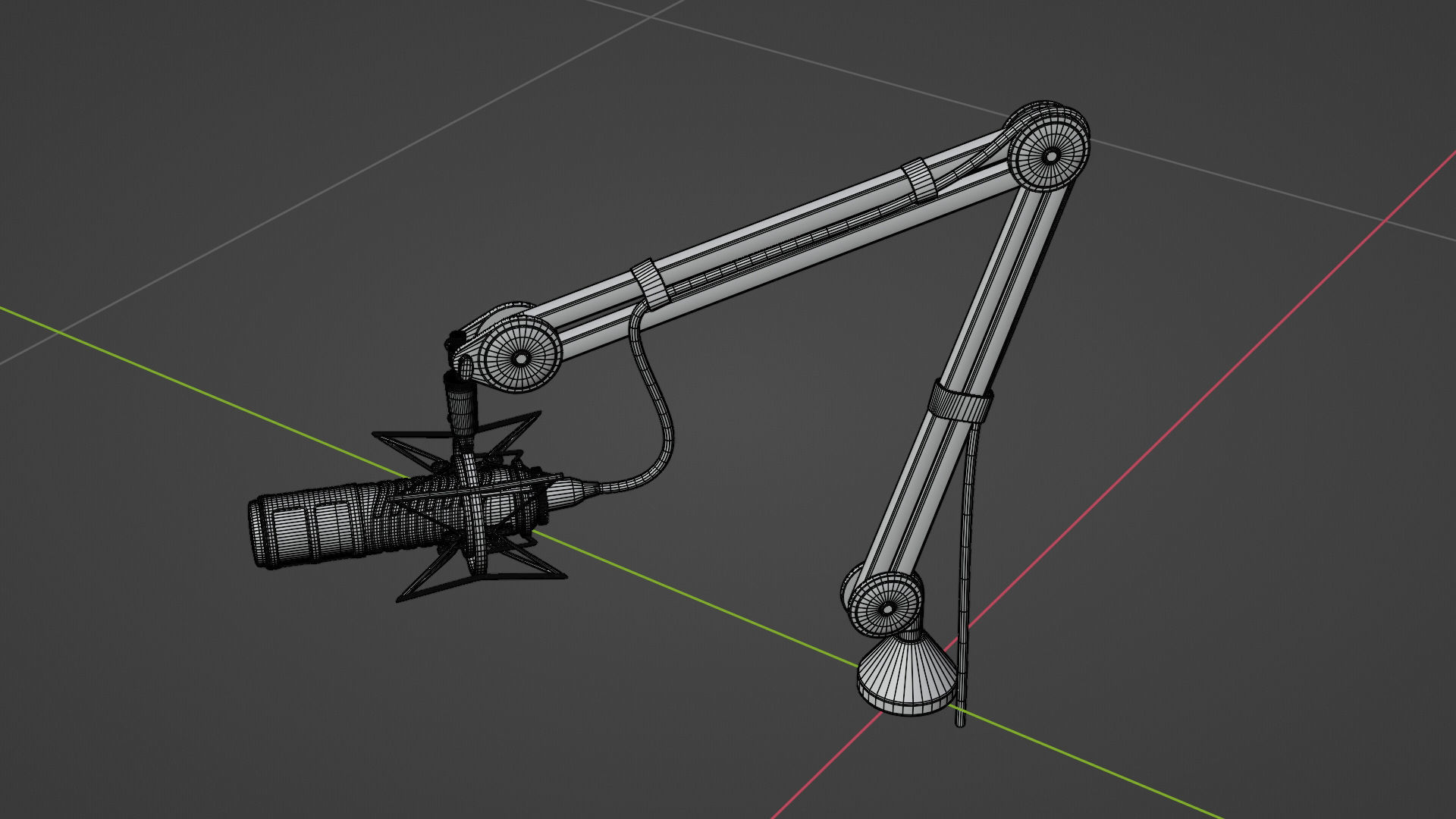 RODE Procaster Microphone with PSA1 Studio Boom Arm 3D model_5