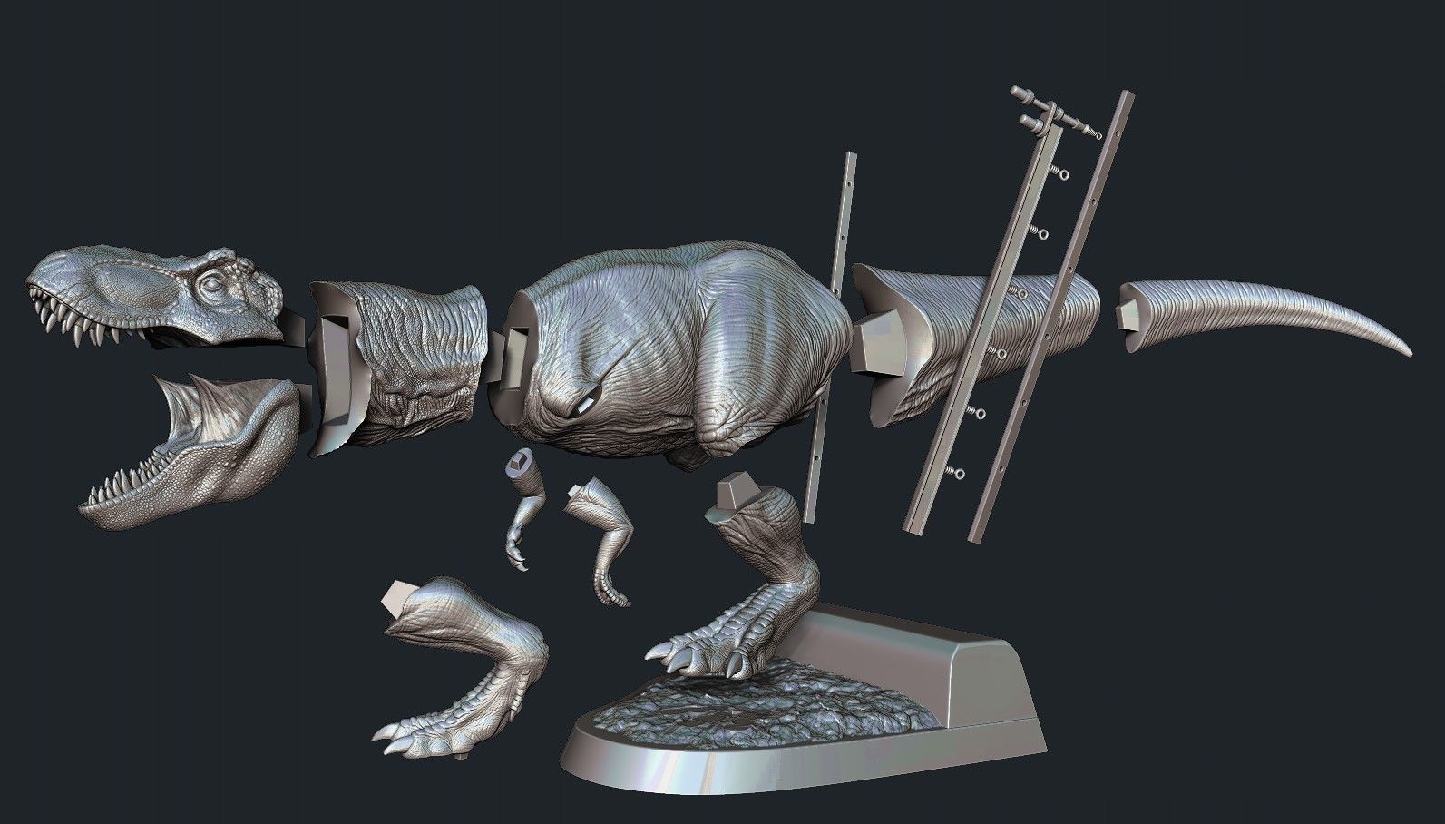 Jurassic park Jurassic World Tyrannosaurus Rex - 3D Print Model 3D print model_15