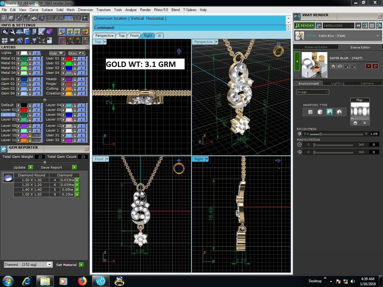 Women Pendant 3DM STL OBJ FBX Render Details 3D print model_7