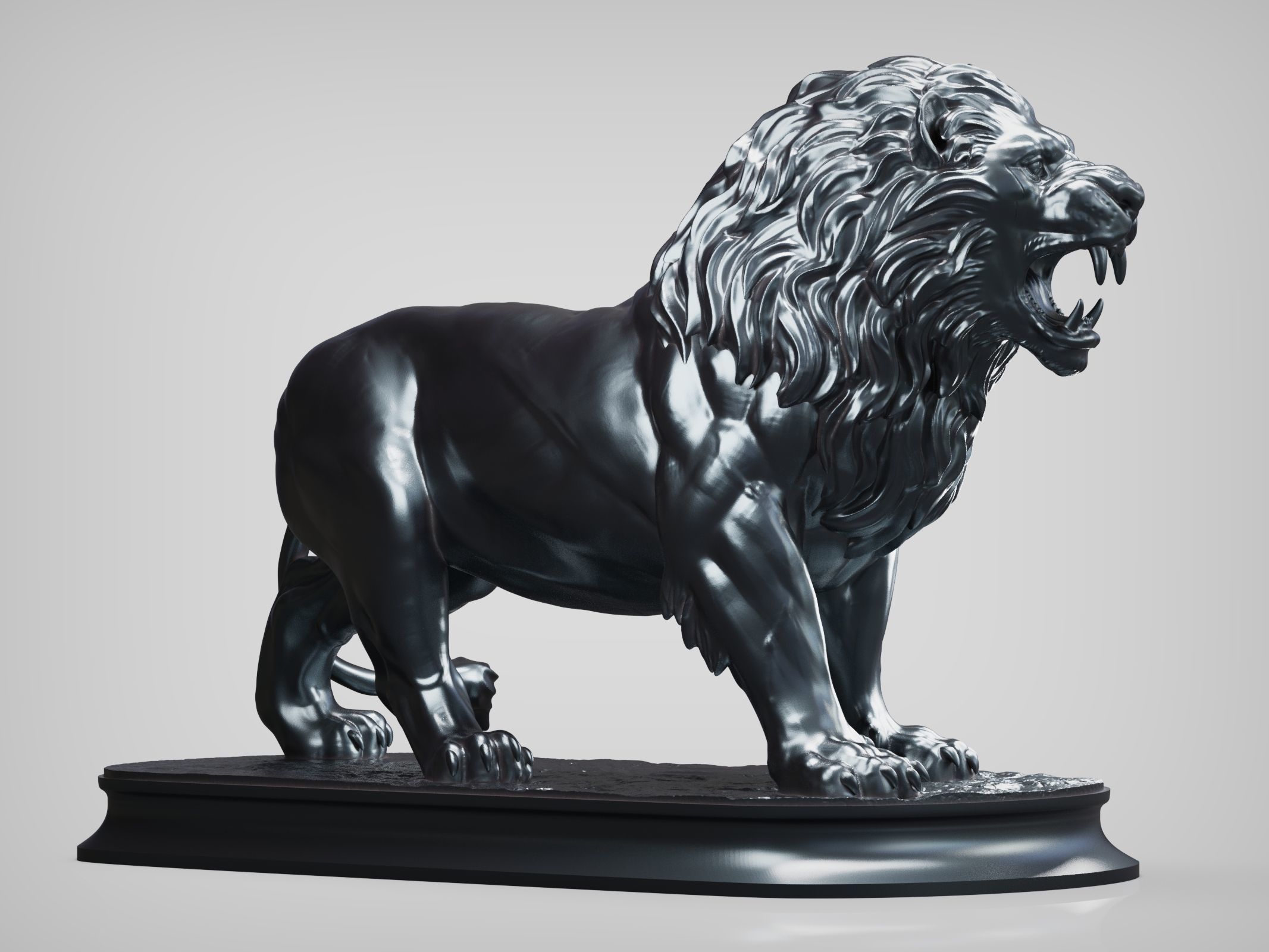 Lion Sculpture 3D print model_3
