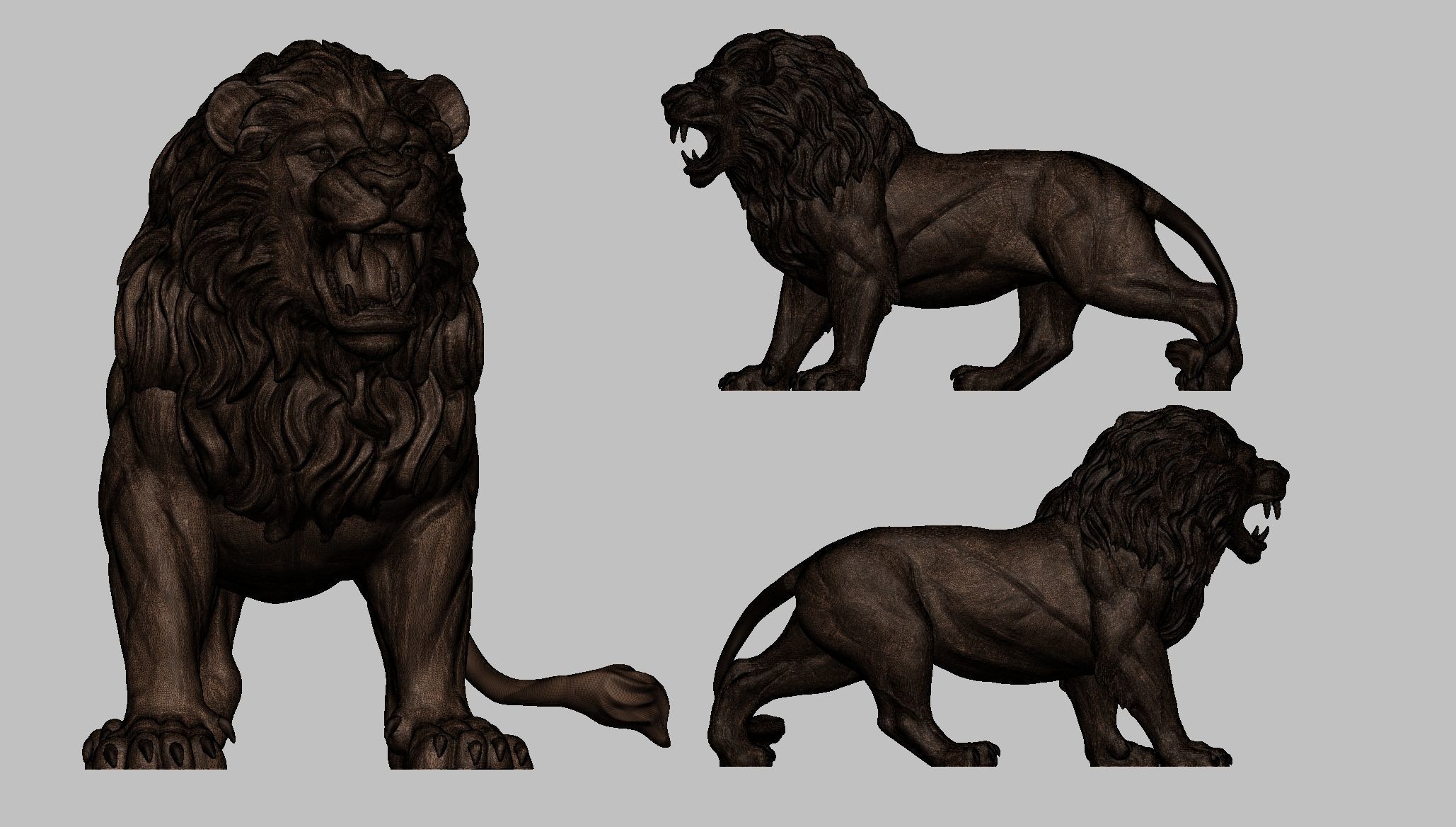 Lion Sculpture 3D print model_10