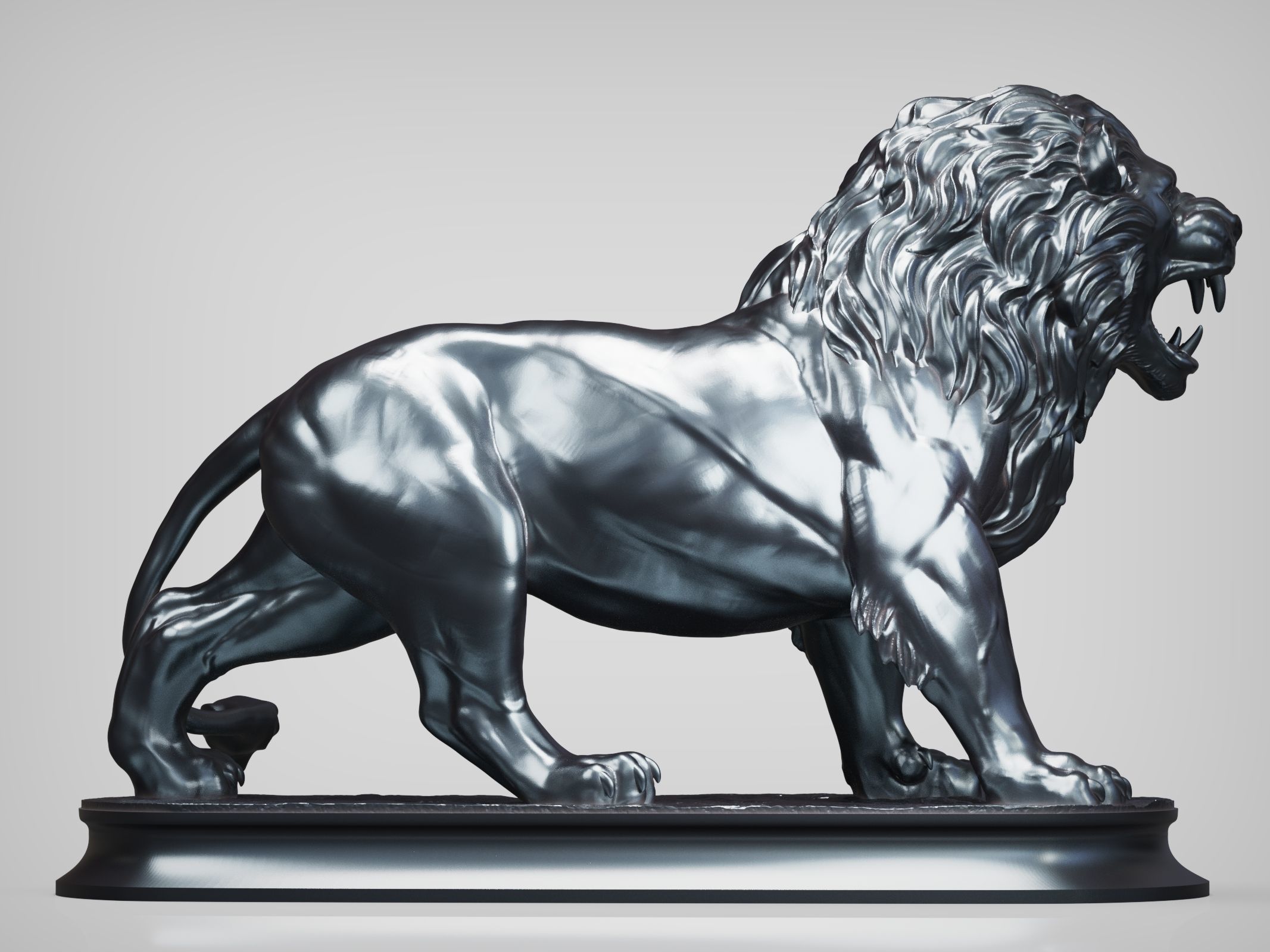 Lion Sculpture 3D print model_2